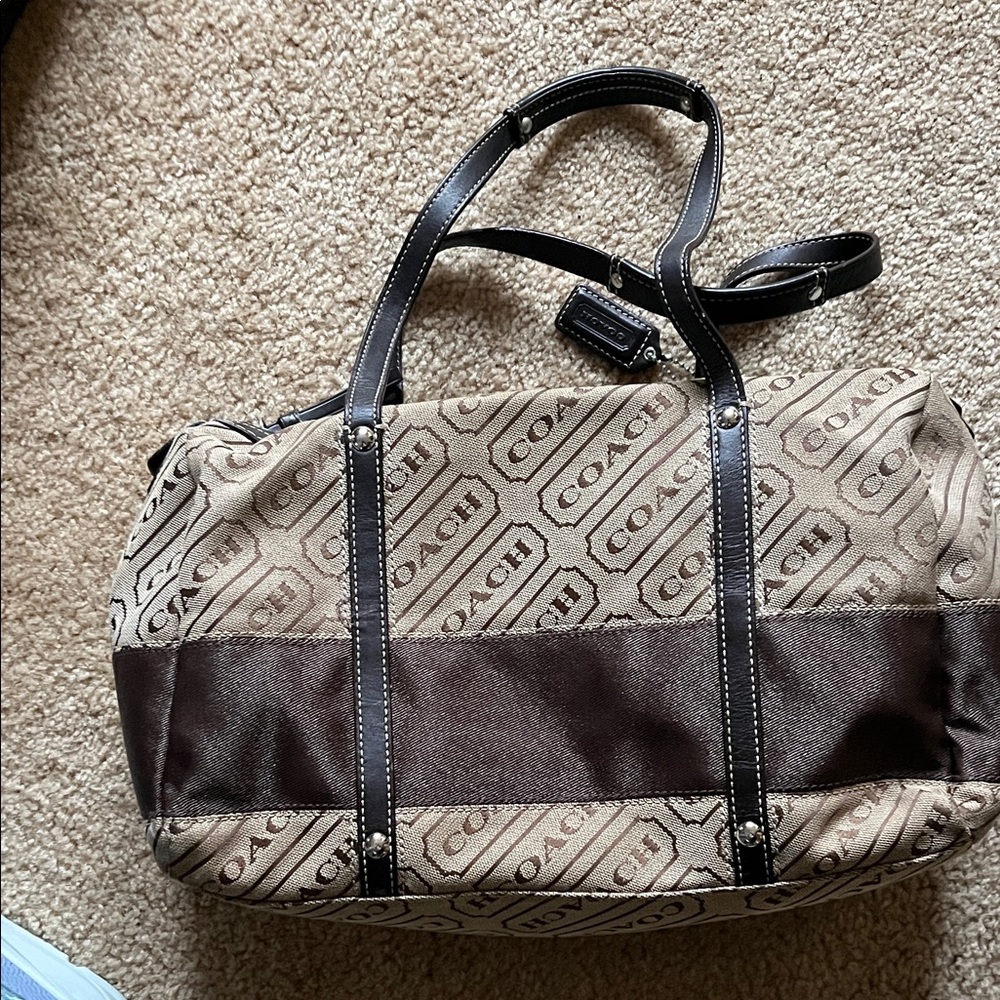 Coach Brown and Black Duffel Bag